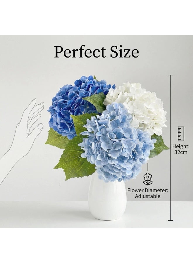 3PCS Hydrangeas Artificial Flowers-Real Touch Fake Flowers - Image 2